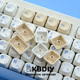 KBDiy KOA Keycaps GMK Soymilk 140 Keys PBT Keycap Similar MOA Japanese Korean Russian Keycap 7u MAC ISO For Mechanical Keyboard