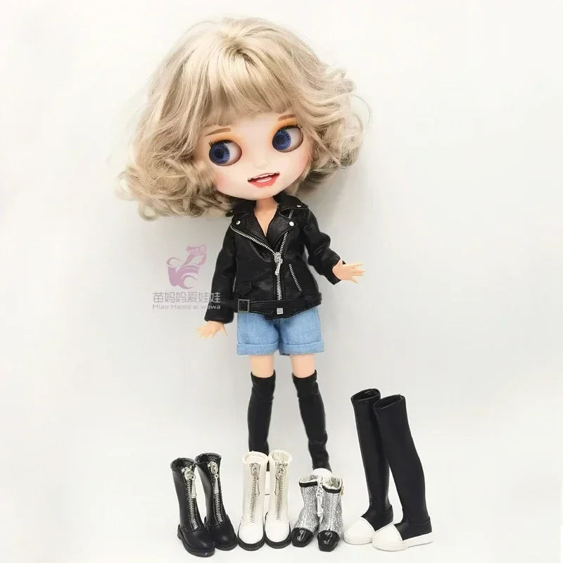 Blythe Doll Shoes Jackets Jeans Pants for Blyth Azone Boots OB23 OB24 1/6 Doll Clothes