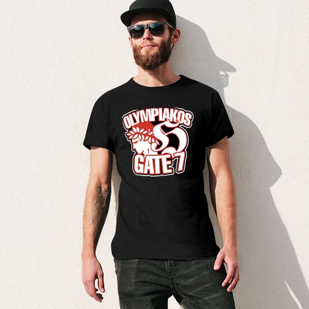 Olympiakos Gate 7 T-shirt sweat Aesthetic clothing plus size tops plain workout shirts for men