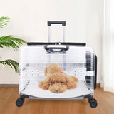 Pet Trolley Bag Case Carrier for Cats Expands Transparent Puppy Move Bag Travel with Wheels Pet Items Portable Cat Holder Basket