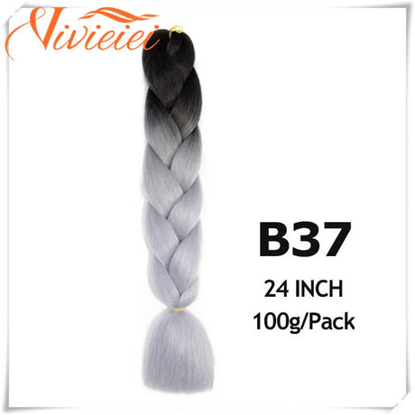 6 Pcs 24” Synthetic Braiding Hair Pink Jumbo Braids Hairstyles Purple Blue Blonde Ombre Hair Extensions For Women 100G/Pack