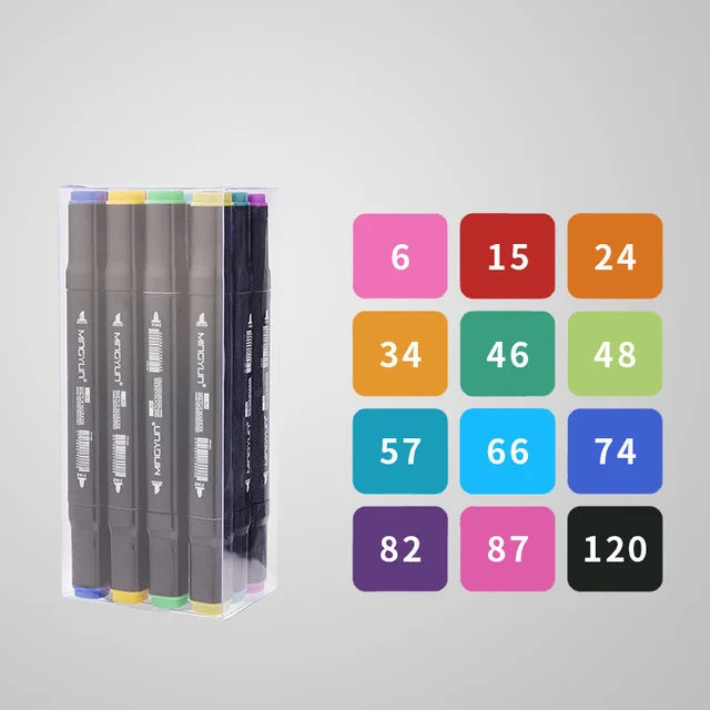 Kids Drawing Toys Double Headed Art Marker Pen Set for Draw Sketching Alcohol Oily Based Markers Graffiti Manga Supplies