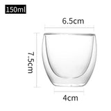 Transparent Glass Cup Milk Whiskey Tea Beer Double Creative Heat Resistant Espresso Coffee Cup Cocktail Vodka Wine Mug Drinkware