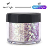 10g/Bottle UV Light Sensitive Changing Color Nail Art Glitter Powder Laser Nail Sequins DIY Jewelry Making Accessories