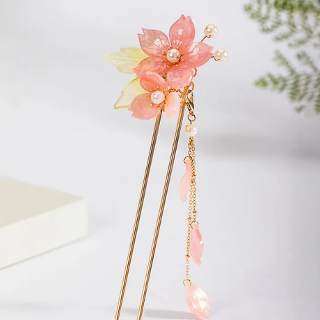 Vintage Hair Sticks Hairpins Chinese Hanfu Hair Accessories Flower Tassel Hair Forks Chopsticks Girls Party Headpiece Jewelry