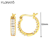 Minimalist 925 Silver Needle 15mm Crystal Hoop Earring for Women Tiny Exquisite Huggie Earrings hoop Party Fashion Jewelry Gift