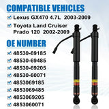 4853060071 48510-69195 2pcs Front/Rear Shock Absorber for Toyota Land Cruiser Prado 120 2002-2009 4853069185