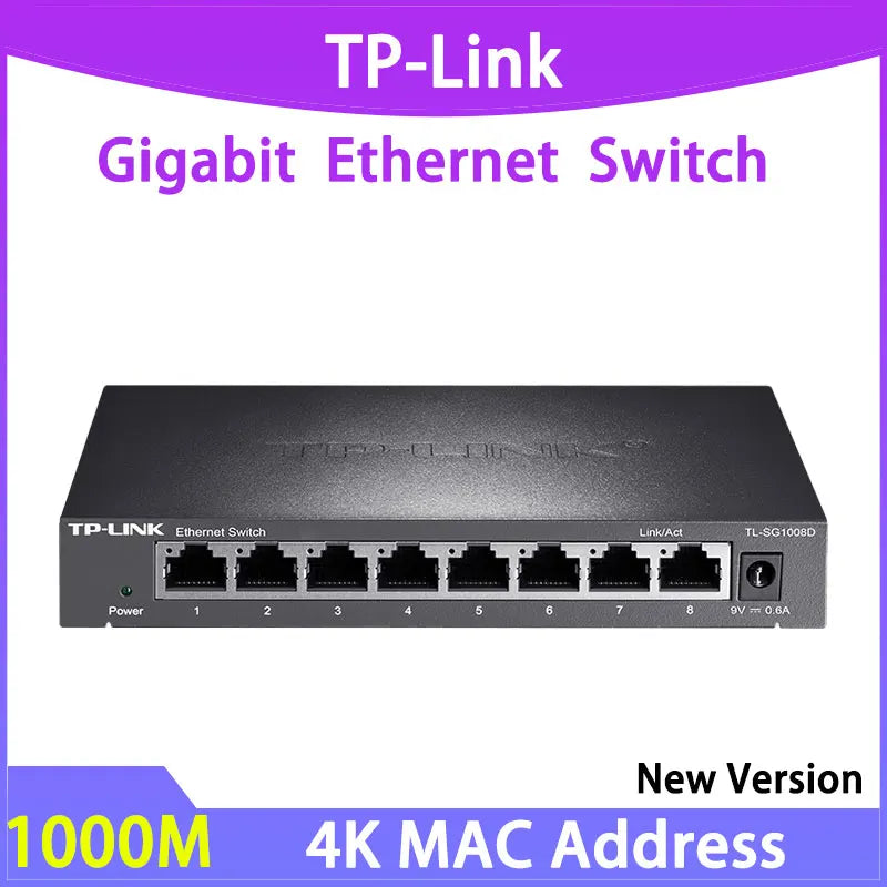 TP-Link TL-SG1008D Network Switch 8-port Gigabit Splitter 1GE Hub 1000Mbps Switch 1Gbps Lan Ethernet Plug and Play