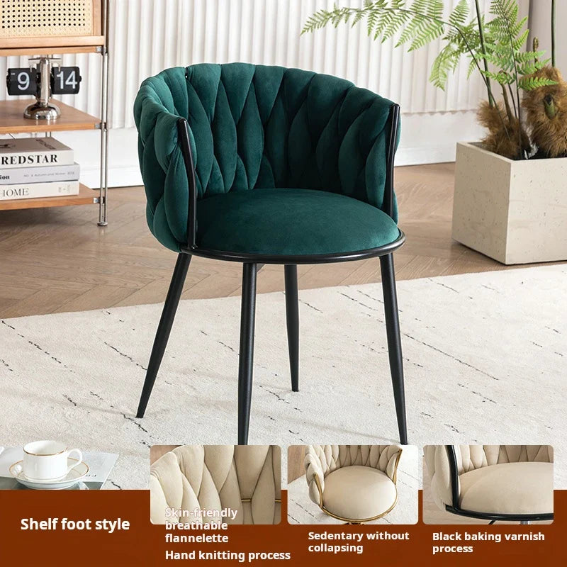 Living room velvet Armchair Fashion Design coffee chair Bedroom makeup chair back lift swivel Nail dressing chair home furniture