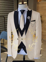 Suits For Men 2022 Latest Design Blazer Sets Black White 3 Piece Trajes De Hombre Luxury Fashion Prom Party Dress Wedding Tuxedo