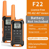 2pcs Baofeng F22 PMR446 FRS Mini Communication Radio Profesional Walkie Talkies Two Way Radio Transceiver For Restaurants