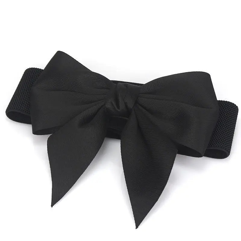 Diamond Glitter Bow Tie Waistbelt for Girls with Bowknot Rhinestone Wide Waist Belt for Dress Match Elastic Waist Seal