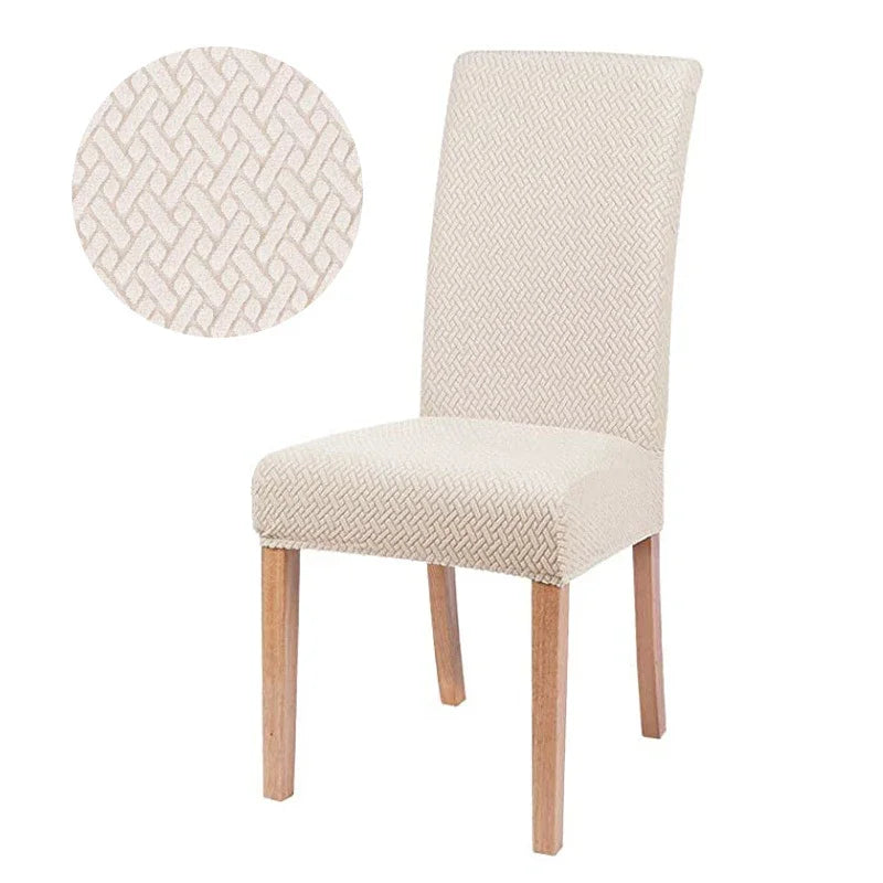 Elastic Dining Room Chair Cover Stretch Thick Jacquard Kitchen Chair Cover Slipcover for Dining Kitchen Hotel Wedding Banquet