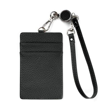 Custom Initials Genuine Leather Card Holder Luxury Designer Fashion Work Neck Strap ID Badge Card Bag Business Office Card Case