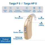 Rexton Siemens Targa 5A Mobil Programmable Original 120db Severe Deaf High Power 8-Channel Targa HP 5 Hearing Aids for Deafness