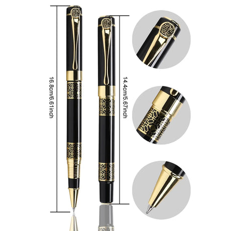 Retro Metal Fountain Pen F Nib Classic Design with Converter High Quality For Business Writing Office School Supplies Stationery