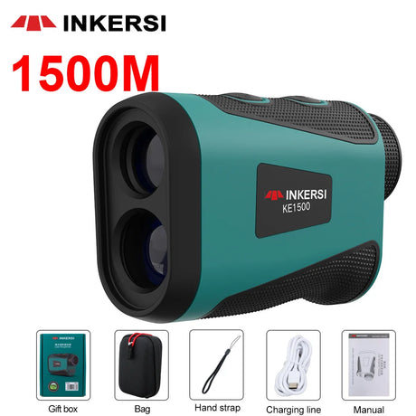 Inkersi Range Finder for Hunting Golf Rangefinder Laser Distance Meter TelescopeTelemeter 400M 1000M 1500M with Flag Pole Lock