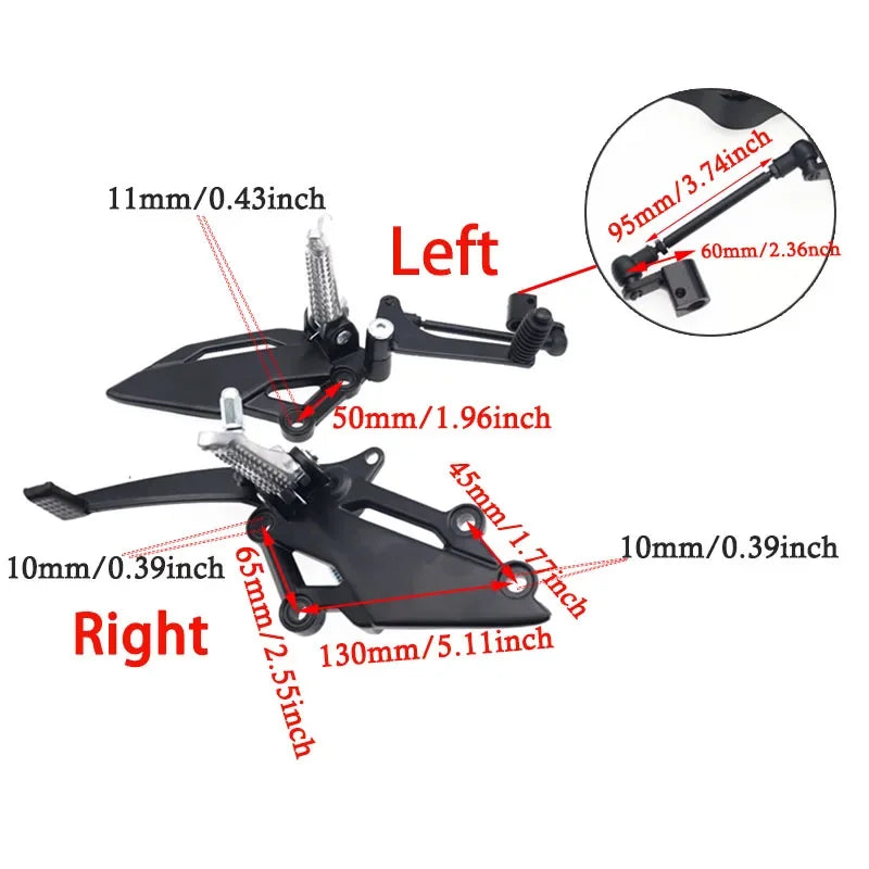 Motorcycle Left Or Right Rear Foot Peg Brake Pedal Footrest Bracket For KAWASAKI VERSYS 250/300 NINJA EX250R Z250 Z300