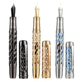 New Hongdian A6 Hollow Piston Metal Fountain Pen 35# Nib Writing Ink Pen EF F Nib School Office Supplies Gift Pens for students