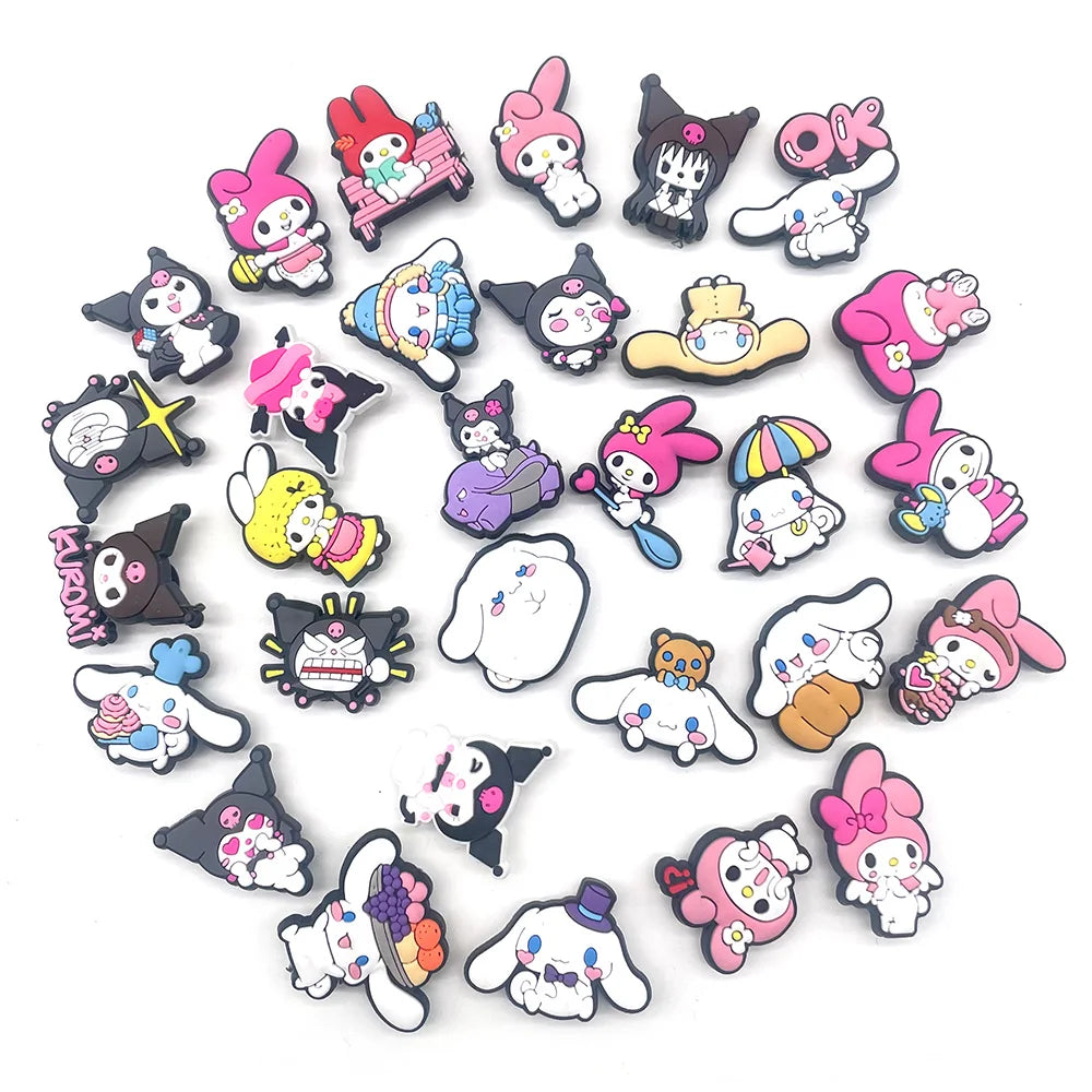 30kinds of Aoger Sanrio Shoe Charms for Clogs Sandals Decoration Shoe Accessories Charms