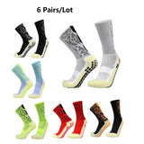 6 Pairs Football Socks Men Women Sports Socks Non-slip Silicone Bottom Soccer Socks Rugby Tennis Volleyball Badminton Socks