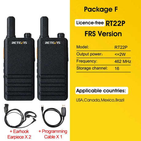 15mm Ultra-thin Mini Walkie Talkie Retevis RT622P Type C Charge VOX Walkie-talkies PMR446 Profesional Portable Two-way Radio ht