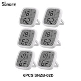 1-10PCS SONOFF SNZB-02D Zigbee Sensor LCD Screen Smart Temperature Humidity Sensor ZigBee 3.0 Works ZBBrige-P Alexa Google Home