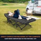 Camping Cot for Adults with Cushion Comfortable,Portable Folding Bed for Sleeping,Lightweight Folding Bed with Carry Bag