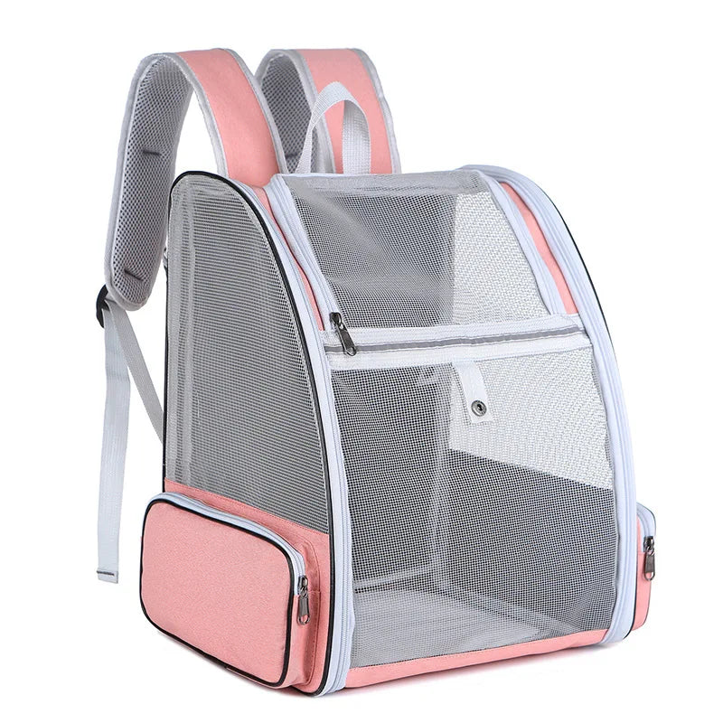 Breathable Pet Cat Carrier Backpack Large Capacity Cat Dogs Carrying Bag Folding Pet Chest Portable Outdoor Travel Pets Carrier