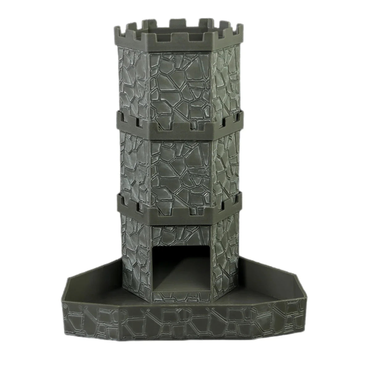 Dice Tower with Bricks Castle Pattern - Ideal for D&D Game RPG and Tabletop Gaming with Dice Rolling Tray