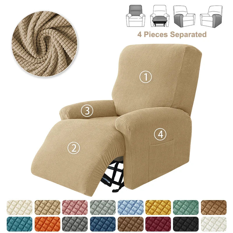 Polar Fleece Recliner Sofa Cover Elastic All Inclusive Boy Chair Cover Relax Armchair Sofa Cover Furniture Cover For Living Room