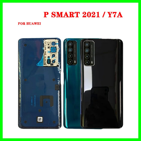 Full Housing For Huawei Y7A / P Smart 2021 LCD Middle Frame Front Bezel Holder Back Battery Cover Glass Housing Rear Door