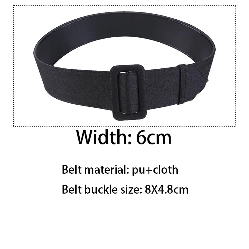 Width 2cm/4cm/6cm Women's Belt Fashion Casual Simple All-match Dress Corset Girdle Accessories Gothic Pu Cloth Waist Waistband