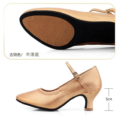 XIHAHA Women Modern Dance Shoes Girls Standard Dancing Shoes High Heeled Ballroom Latin Dance Shoes for Women 3.5 5 7CM Heel