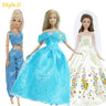 3 Sets Fairy Tale Classic Princess Doll Dresses COSPLAY Party Gown Clothes for Barbie Doll Accessories Kids Dollhouse Toys