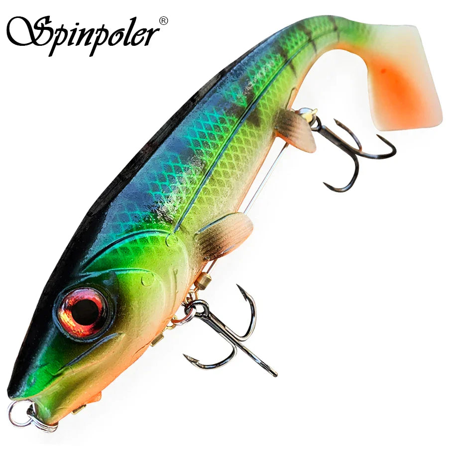 Spinpoler Big Fish Soft Fishing Lure With Stinger Rig Hook Set 14cm/18cm Jigging Trolling For Saltwater Sea Fishing Tackle Pesca