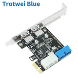 USB 3.0 Pci-e Adapter 2 Port Usb To Pcie Front Panel 20pin 20 Pin USB3.0 Hub PCI Express Controller Card Adapter