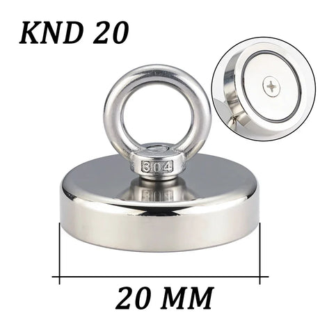 Super Strong Magnets Set Neodymium Magnet Hook Kit With Countersunk Hole Eyebolt Magnetic Hooks Salvage Fishing Magnet Searcher