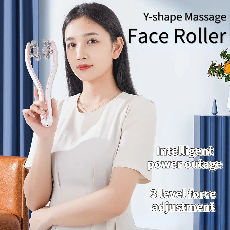 EMS V Face Lifting Roller Microcurrent Face Jaw Slimming Massager Double Chin Remover Face Care Skin Care Home Use Beauty Tool