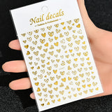 3D Gold Sun/Moon/Star Bronzing Nail Art Sticker 8*10cm Laser Star Moon Design Nail Decal Gold Silver Self-Adhesive Slider &*&