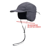 Adjustable Men's Winter Hats Lightweight Waterproof Warm Fleece Lined Earflaps Baseball Cap For Snow Skiing Cap