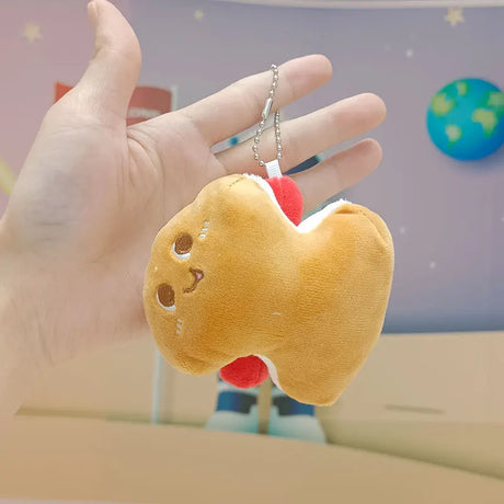 12cm Kawaii Food Bread Hamburger Hot Dog French Fries Plush Doll Soft Stuffed Plush Pendant Keychains for Children Gifts Toys