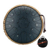 Hluru Glucophone Steel Tongue Drum 14 Inch 15 Notes Tone Key C Ethereal Drum 13 Inch Handpan Percussion Musical Instrument