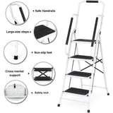 MOYU 4 Step Ladder Portable Folding Step Stool for Household and Office,ladder for Home,folding Ladder, Step Stool