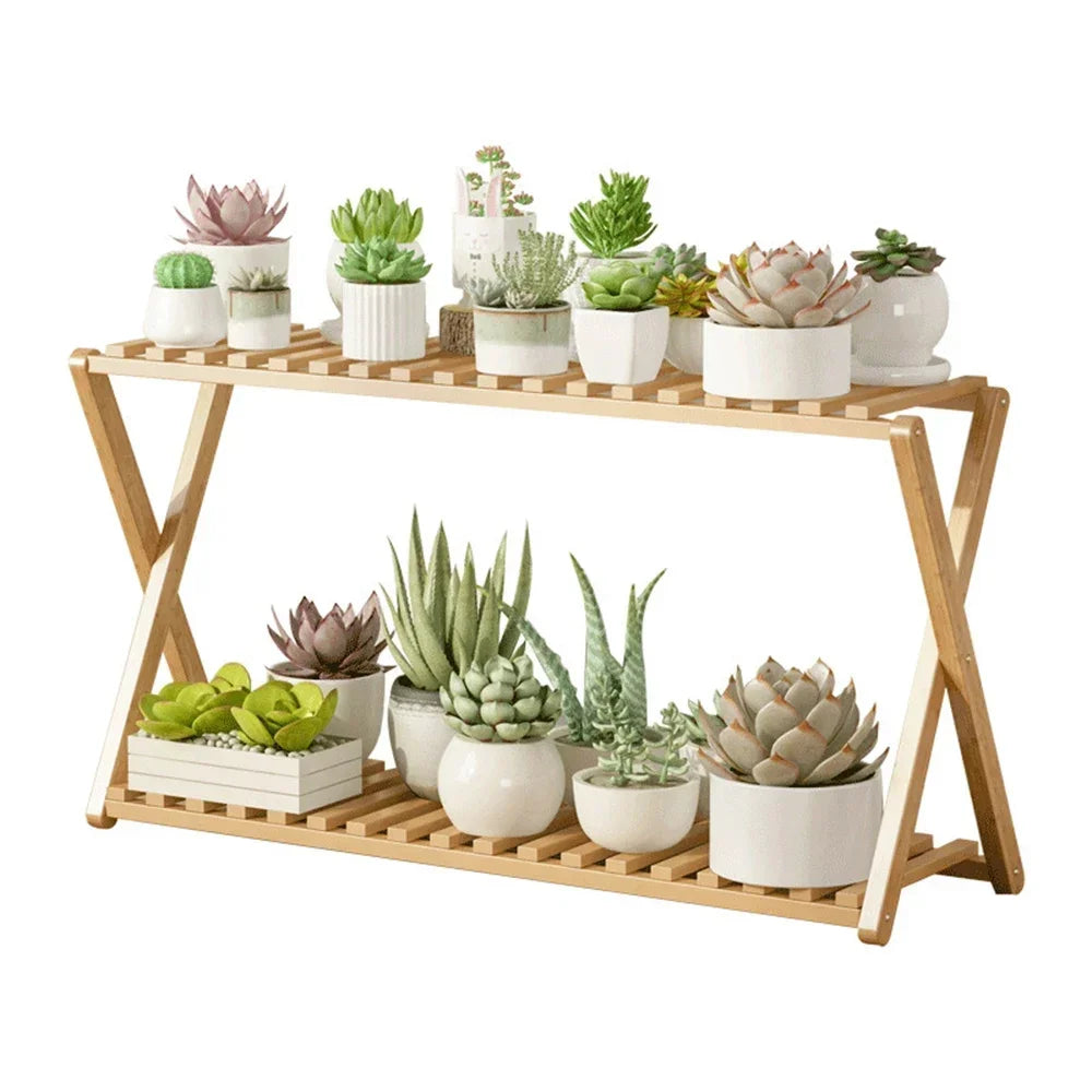 Wooden Multilayer Flowerpot Organizer Flower Holder Balcony Stand Pots Display Shelf Plant Stand Living Room Outdoor Furniture