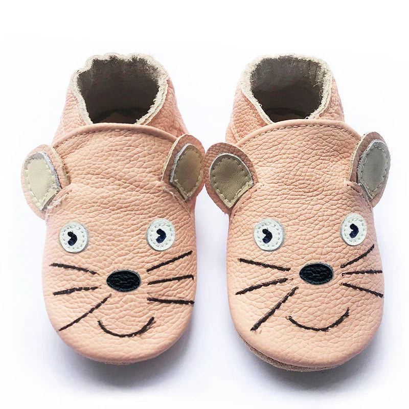 Baby Shoes Cow Leather Bebe Booties Soft Soles Non-Slip Footwear For Infant Toddler First Walkers Boys And Girls Slippers