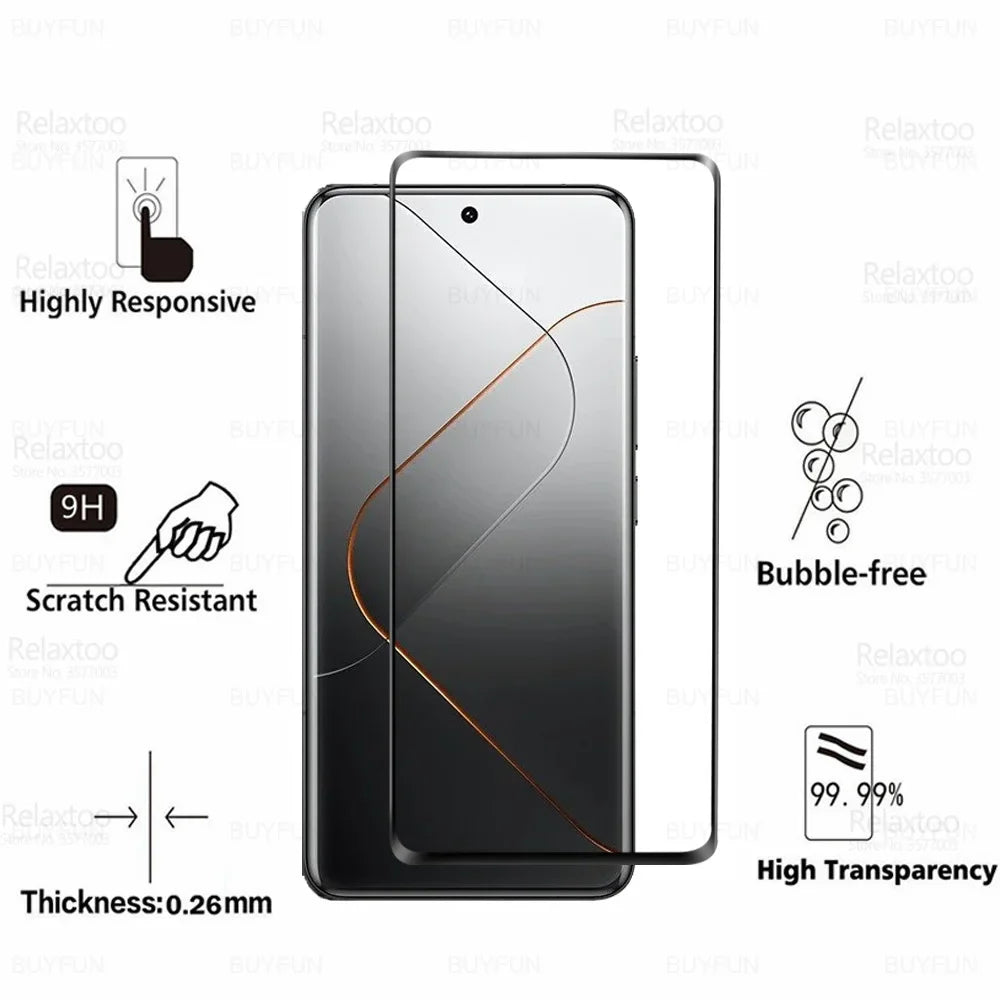 4-in-1 Curved Protective Film For Xiaomi 14 Pro 5G Tempered Glass Xiaomi14Pro Mi 14Pro Xiaomi14 Pro 2023 Camera Screen Protector