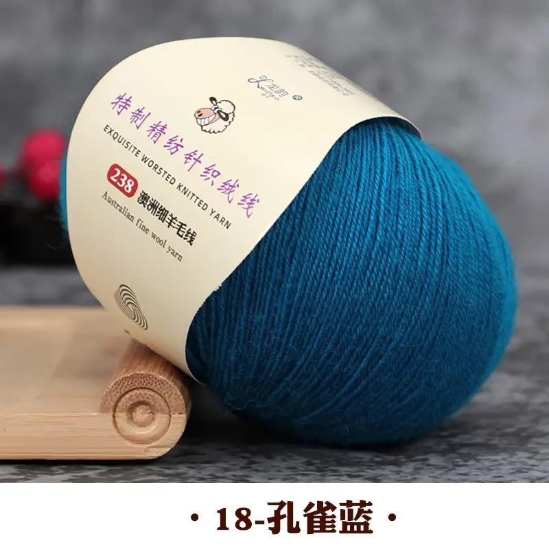 50g 100% Merino Wool Yarn Thin Yarn Soft Anti-pilling Eco-friendly High Quality for Hand Knitting Wool Crochet Knitting