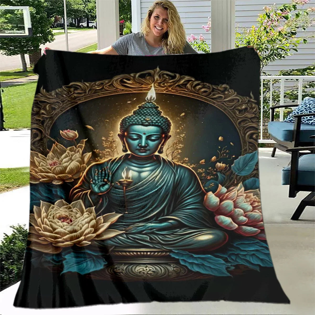 Buddha Sakyamuni Buddhism Faith Religion Soft Plush Blanket,Flannel Blanket Throw Blanket for Living Room Bedroom Bed Sofa Pray