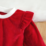 Ma&Baby 0-24M Christmas Baby Red Romper Newborn Toddler Infant Girl Velvet Ruffle Jumpsuit Xmas New Year Costumes D01